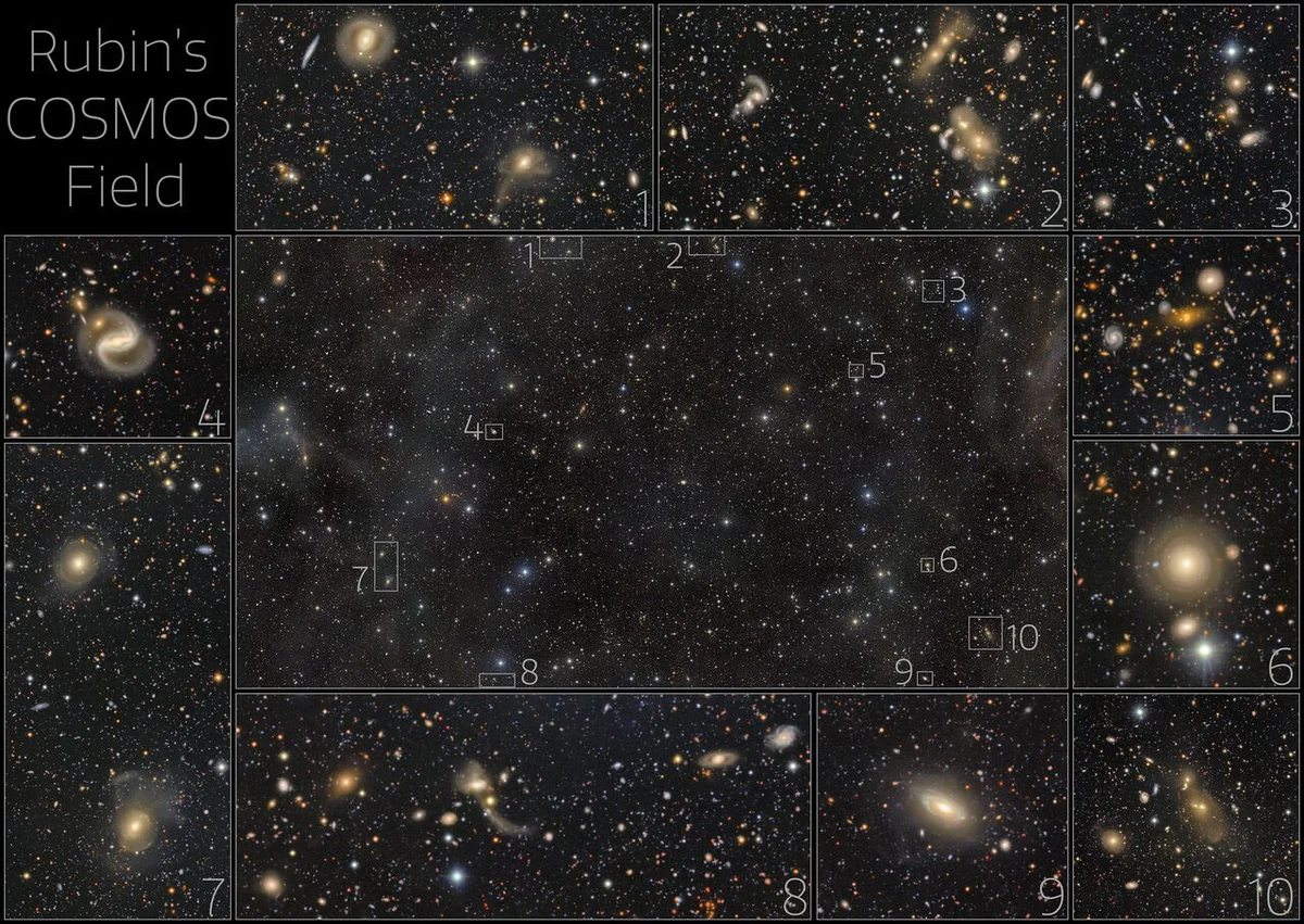 APOD: 2026 рік, 7 серпня - Поле COSMOS від Рубіна - Наукові дослідження NASA